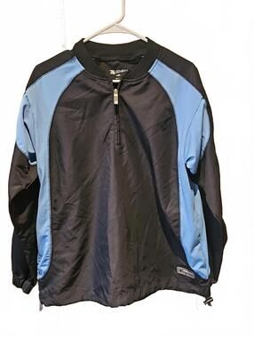 BOOMBAH Explosion Mens Pullover Wind Rain Breaker Size XXS 1/4 Zip Blue/black